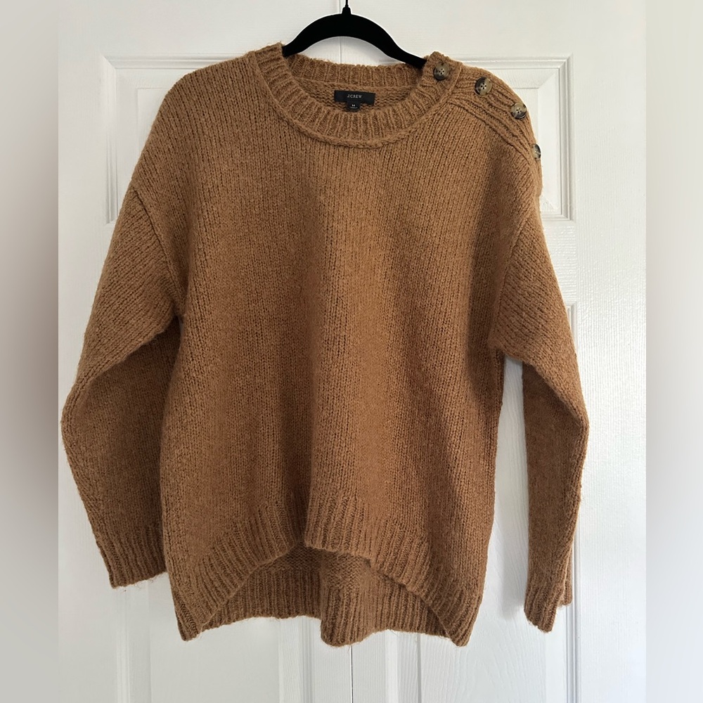J. Crew Tan Crew Neck Sweater Oversized Knit